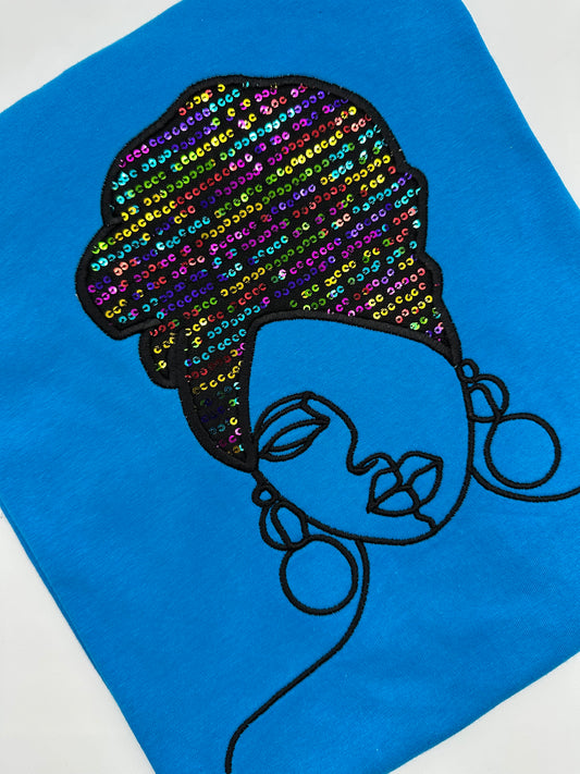 Sequins Headwrap T- Shirt
