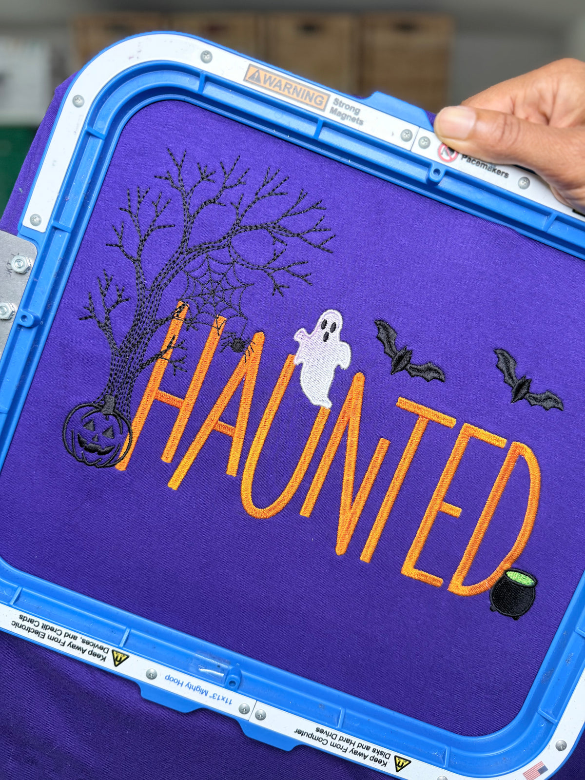 Haunted Satin Stitch Embroidery Design