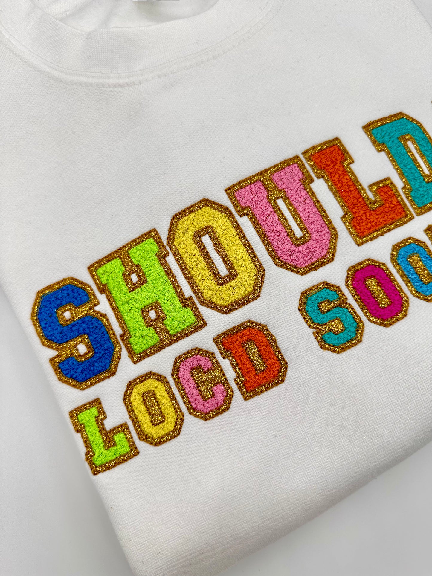 Shoulda Locd Sooner Glitter Sweatshirt