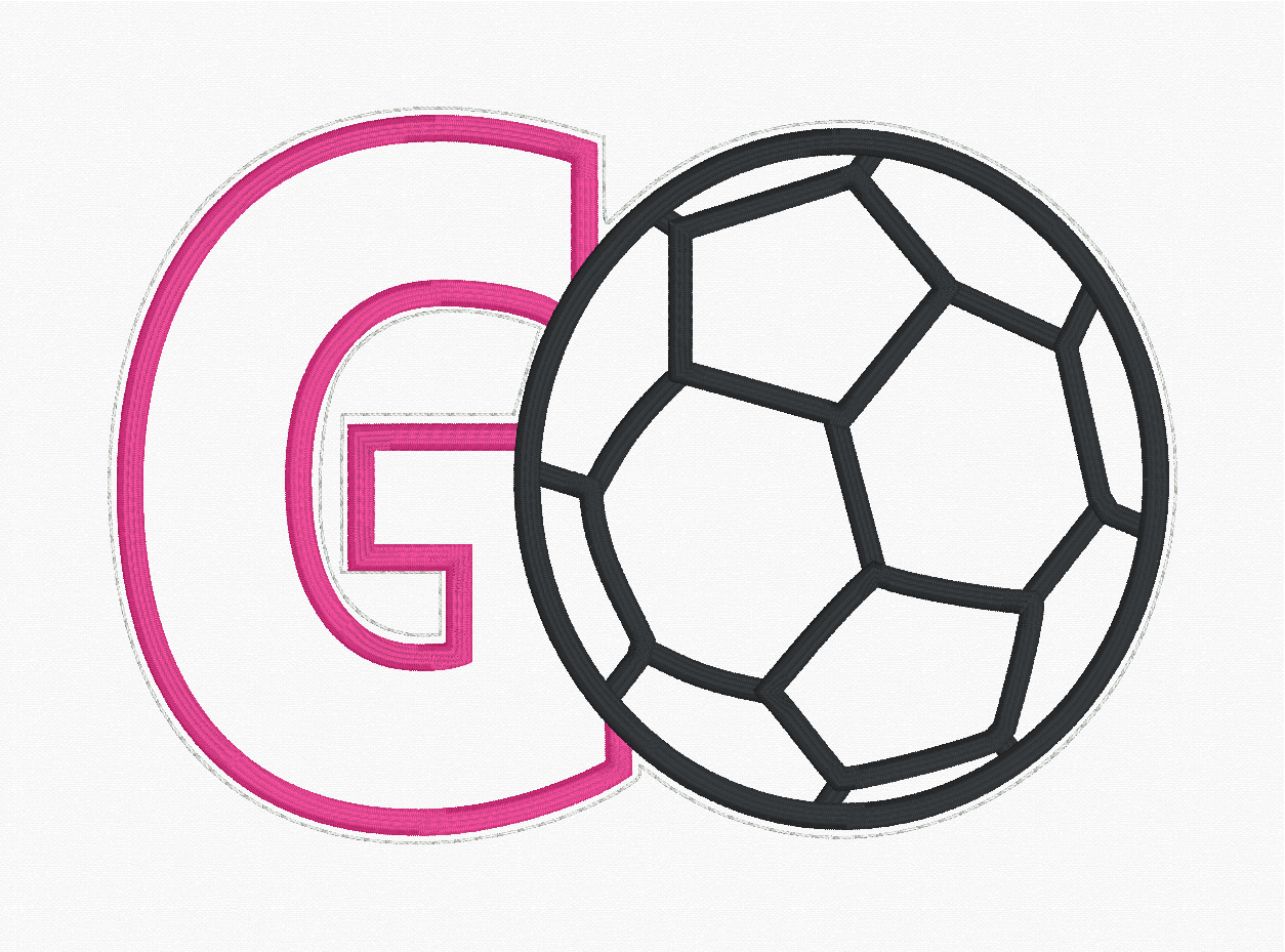 Sequin Applique Soccer Embroidery Design