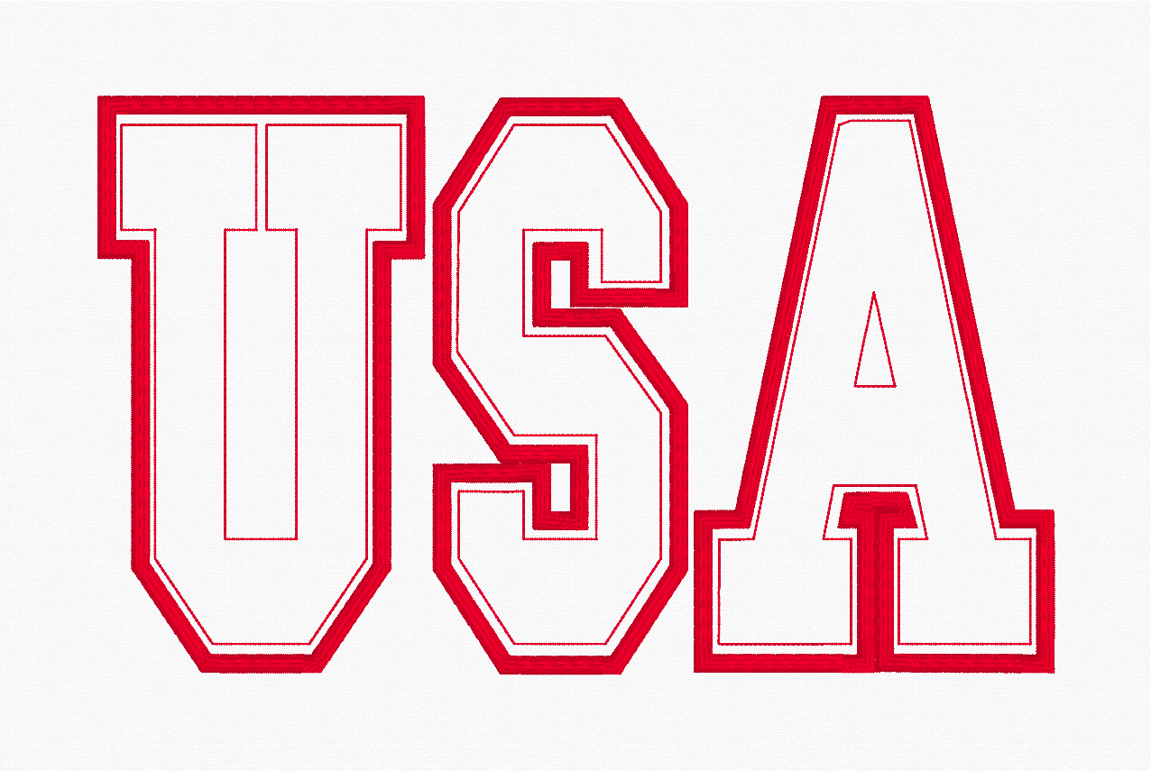 USA Reverse Applique Embroidery Design