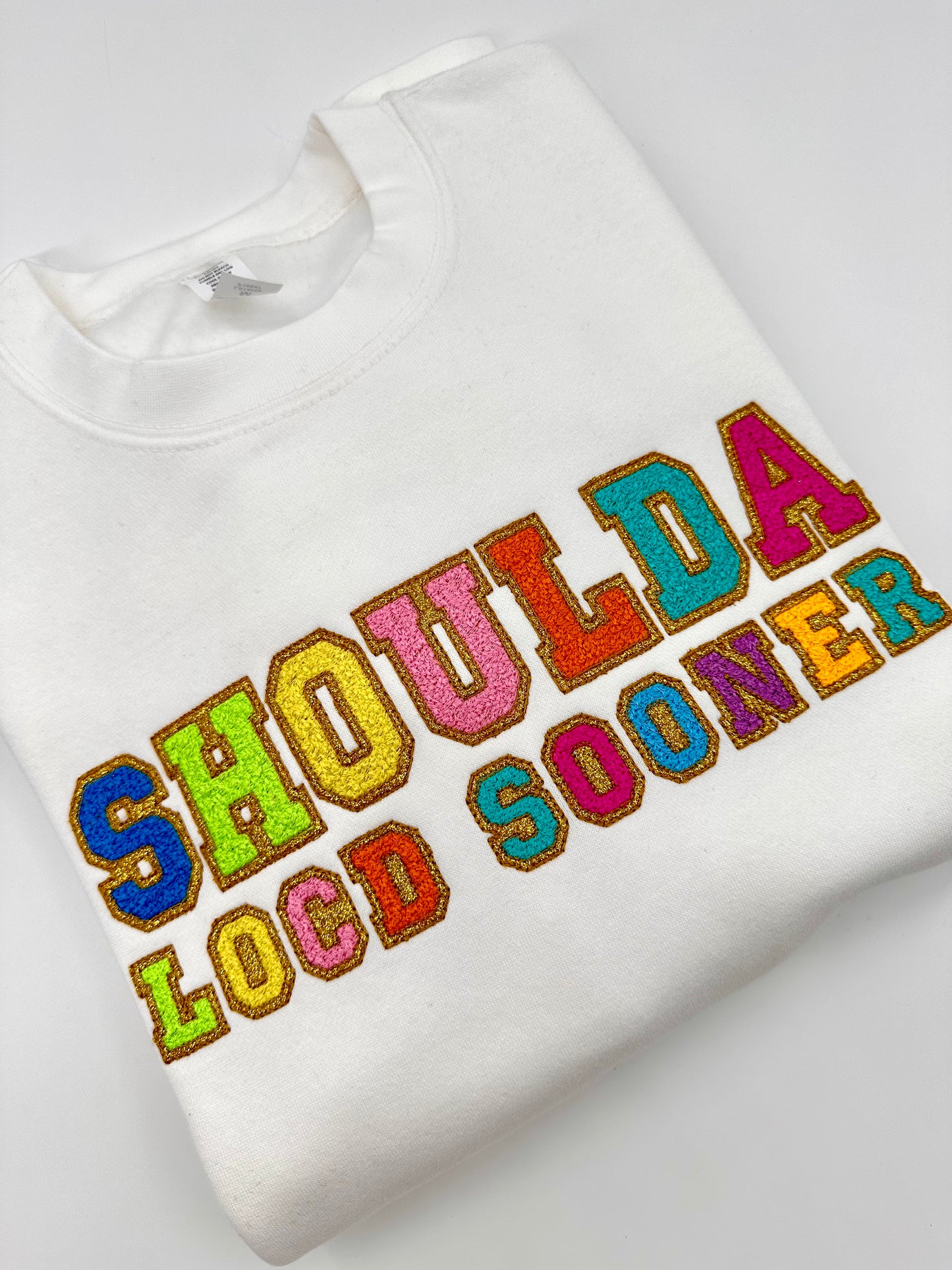Shoulda Locd Sooner Glitter Sweatshirt