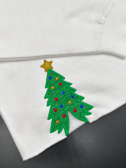Side Christmas Tree Appliqué Embroidery Design