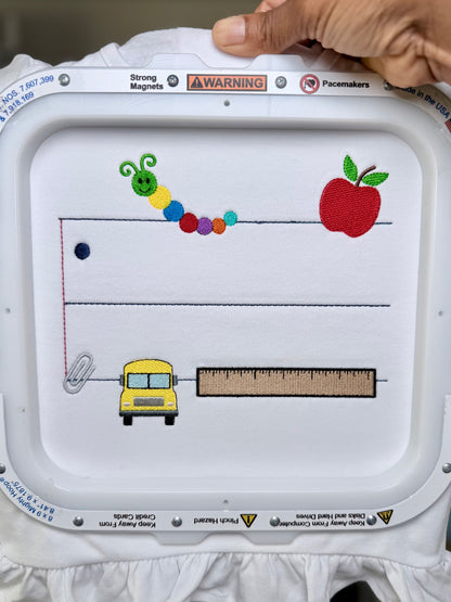 Back to School Custom Note Pad Embroidery Design