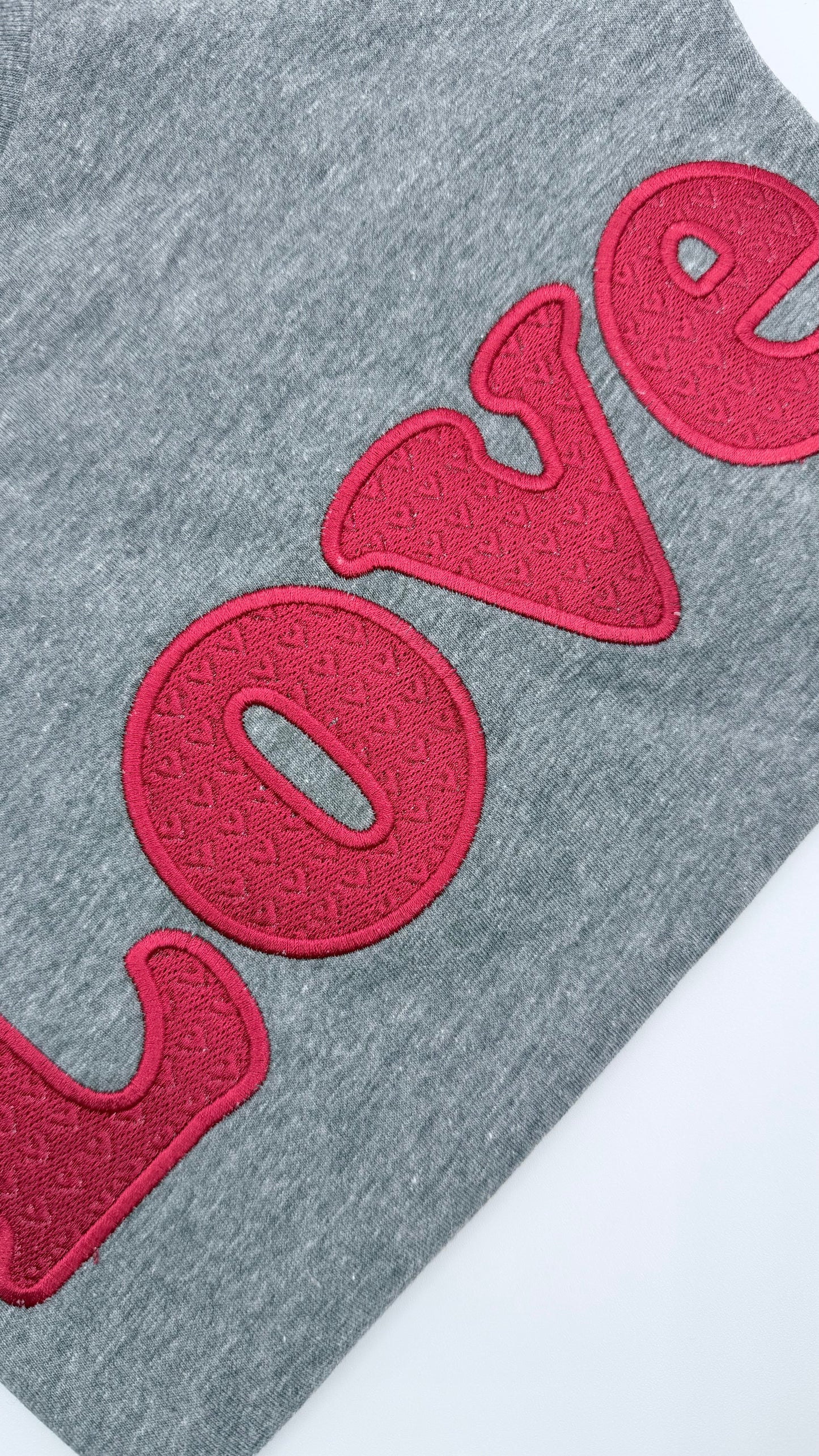 Love Embossed Hearts Fill Stitch Embroidery Design
