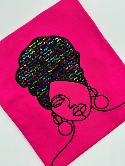 Sequins Headwrap T- Shirt