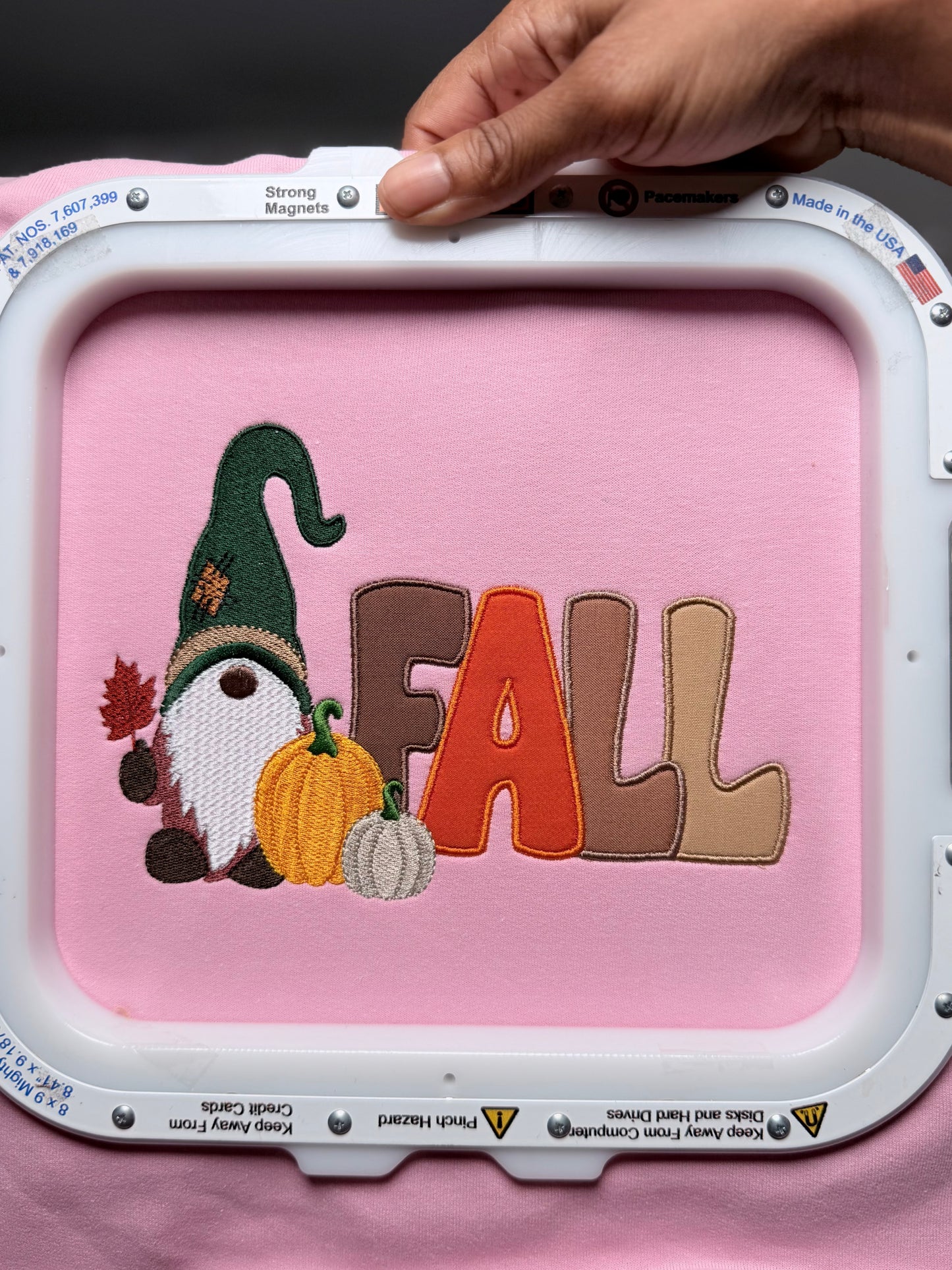 Fall Gnome Applique Embroidery Design