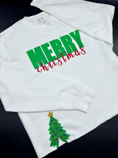 Side Christmas Tree Appliqué Embroidery Design