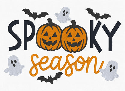 Spooky Season Fill and Satin Stitch Embroidery Design