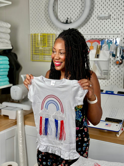 Fringe Rainbow Embroidery Design