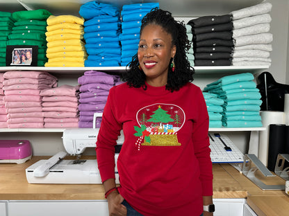 Snow Globe Appliqué Embroidery Design