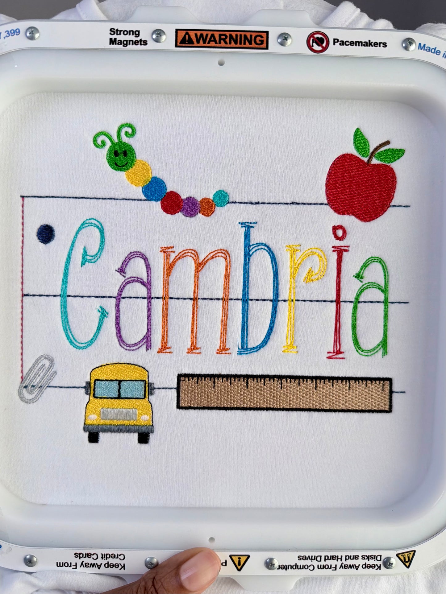 Back to School Custom Note Pad Embroidery Design