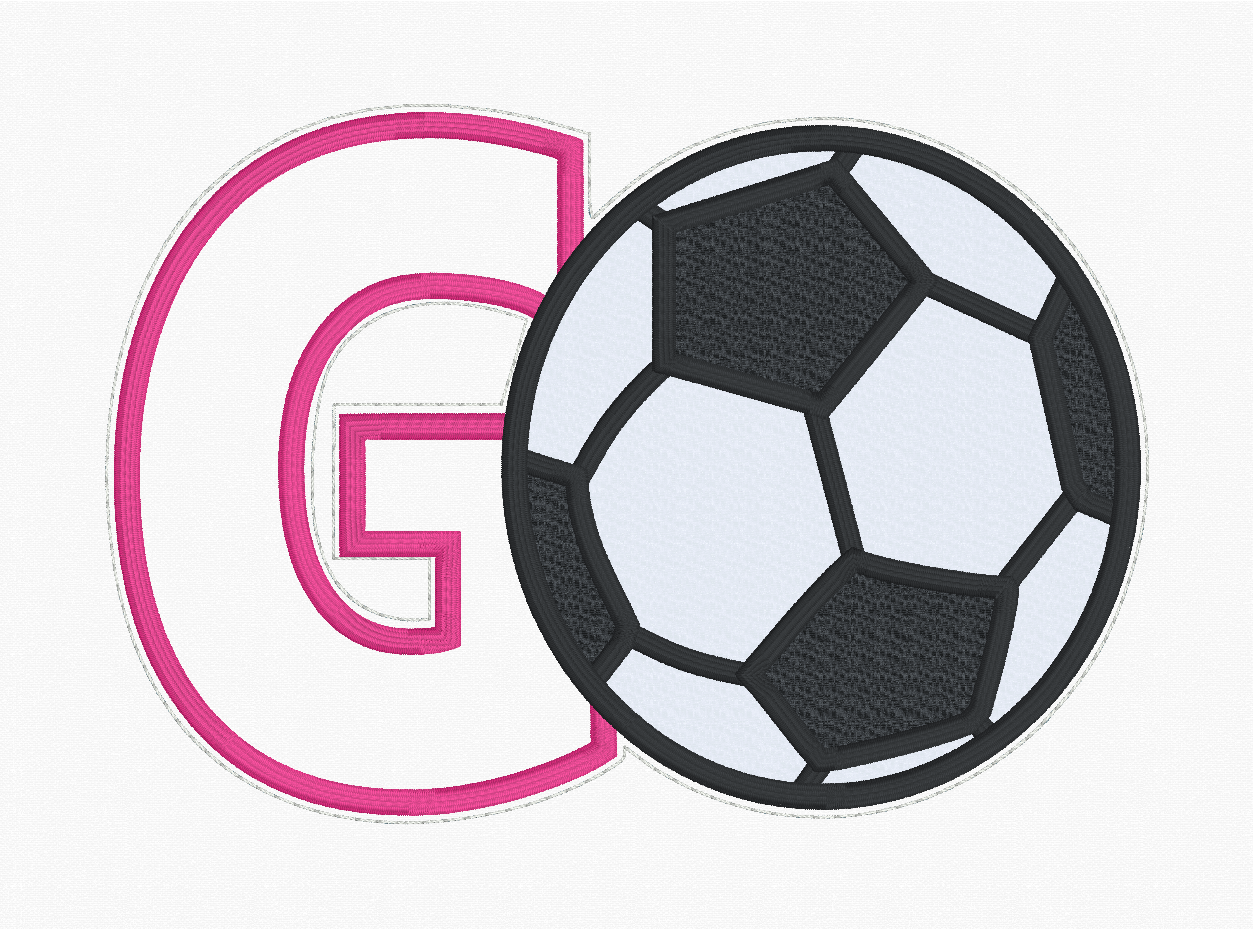 Sequin Applique Soccer Embroidery Design