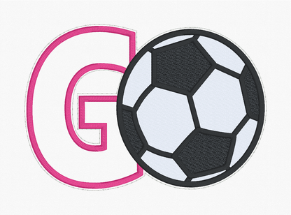 Sequin Applique Soccer Embroidery Design