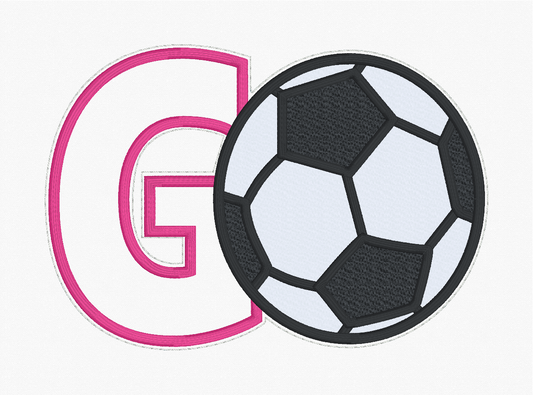 Sequin Applique Soccer Embroidery Design