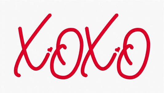 XOXO Satin Rope Stitch Embroidery Design