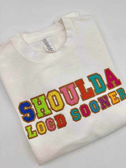 Shoulda Locd Sooner Glitter Sweatshirt