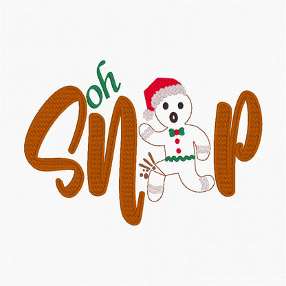 Oh Snap Gingerbread Embroidery Design
