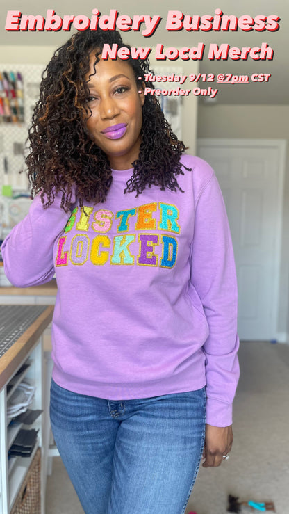 Microlocd & Sisterlocked Embroidered Crewneck Sweatshirt