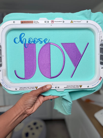 Fill & Satin Stitch Choose Joy Embroidery Design