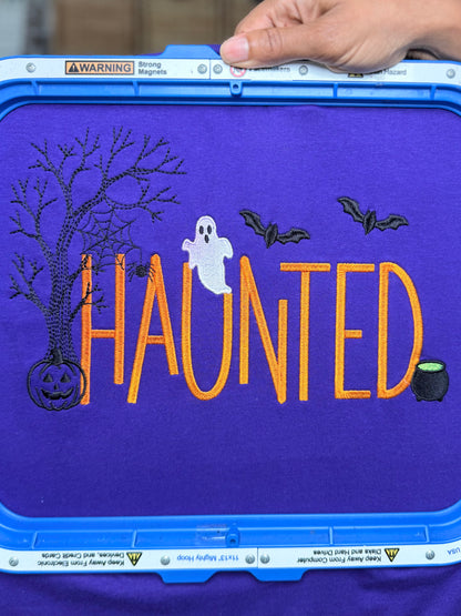 Haunted Satin Stitch Embroidery Design
