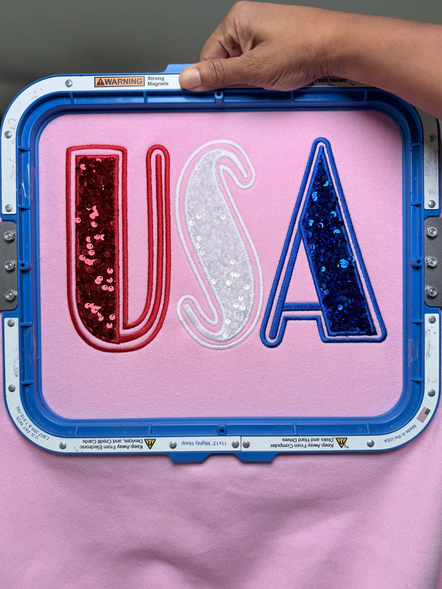 USA Double Applique Embroidery Design.