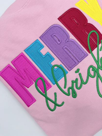 Merry & Bright Fill Stitch Embroidery Design