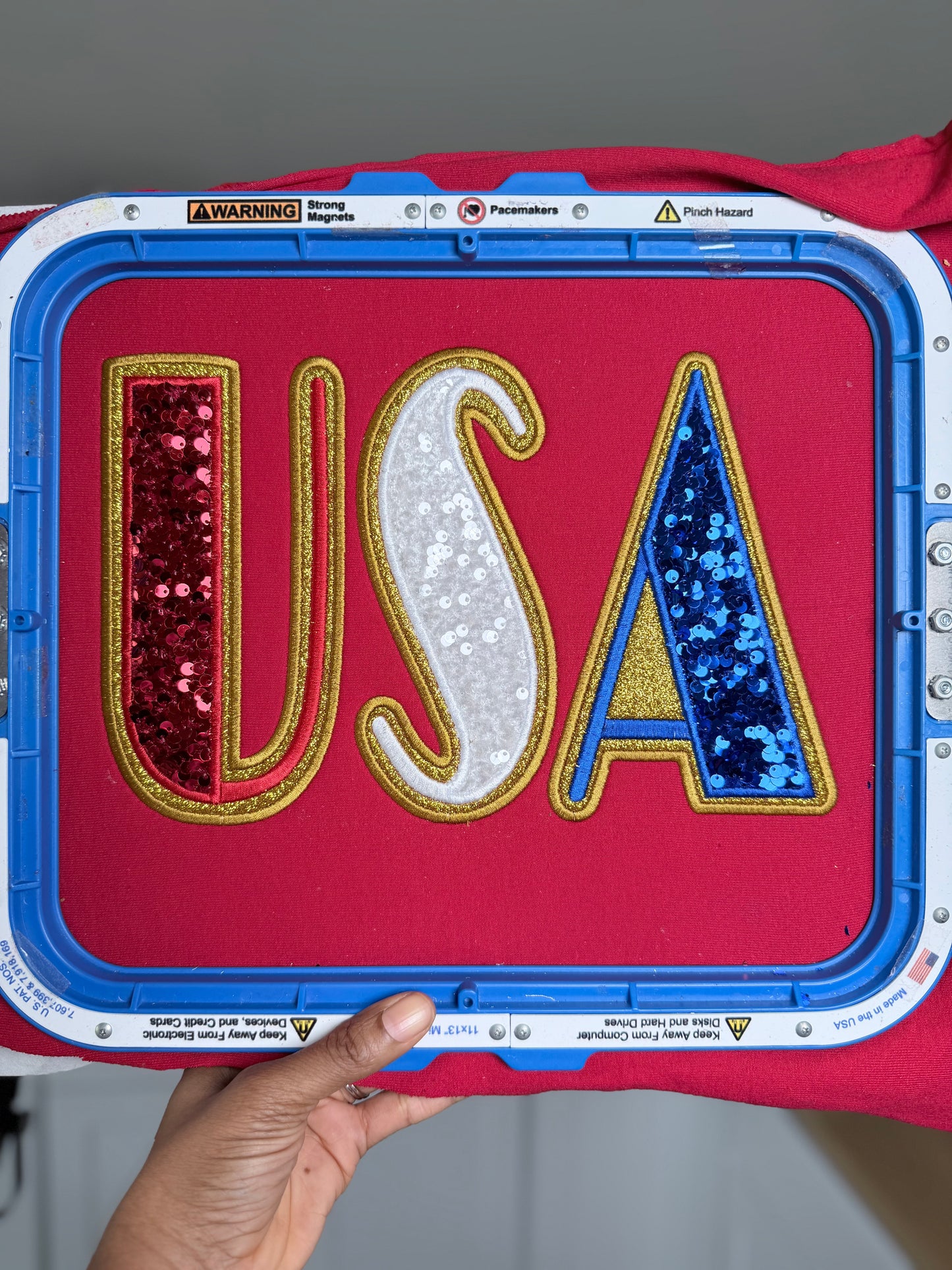 USA Double Applique Embroidery Design.