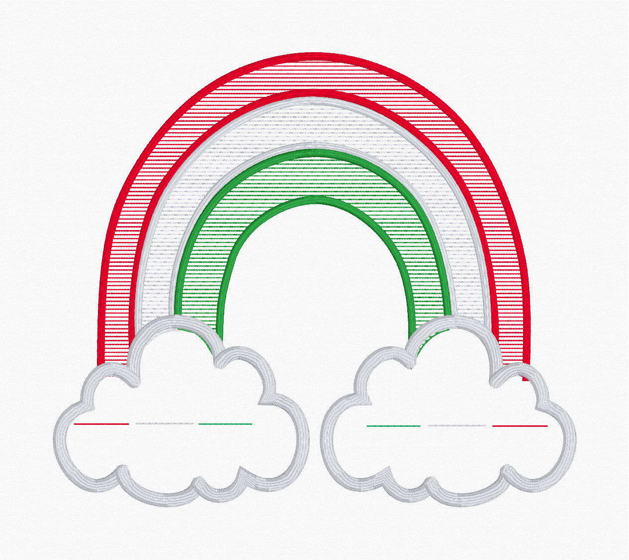 Fringe Rainbow Embroidery Design