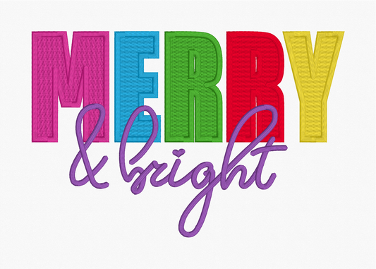 Merry & Bright Fill Stitch Embroidery Design