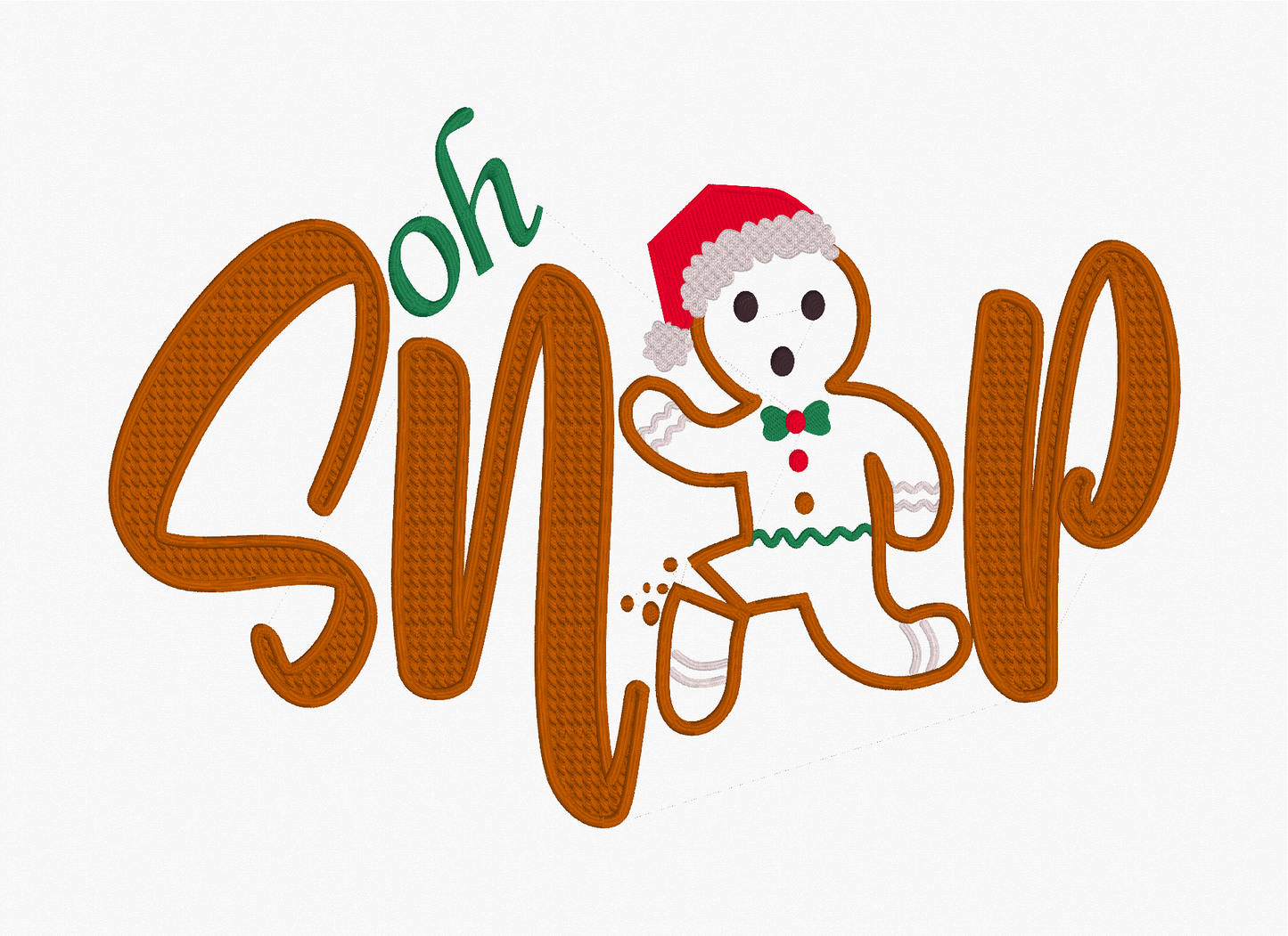 Oh Snap Satin Stitch Appliqué Gingerbread Embroidery Design