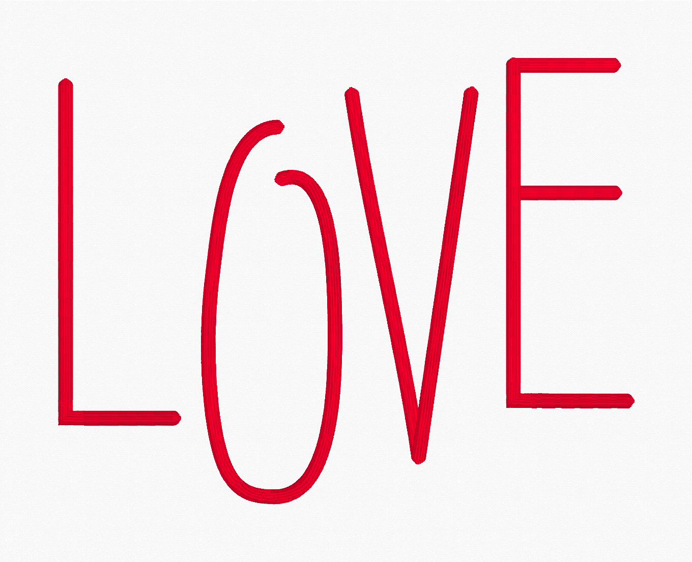 Love Satin Stitch Embroidery Design
