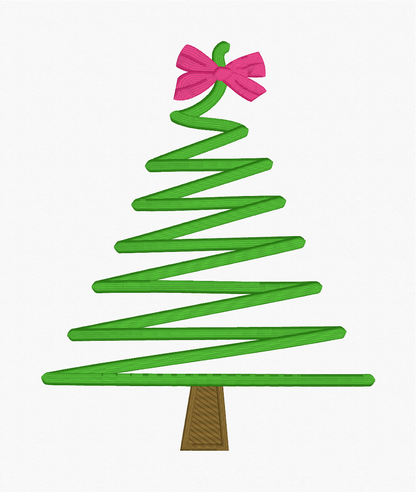 Christmas Tree Satin Stitch Embroidery Design