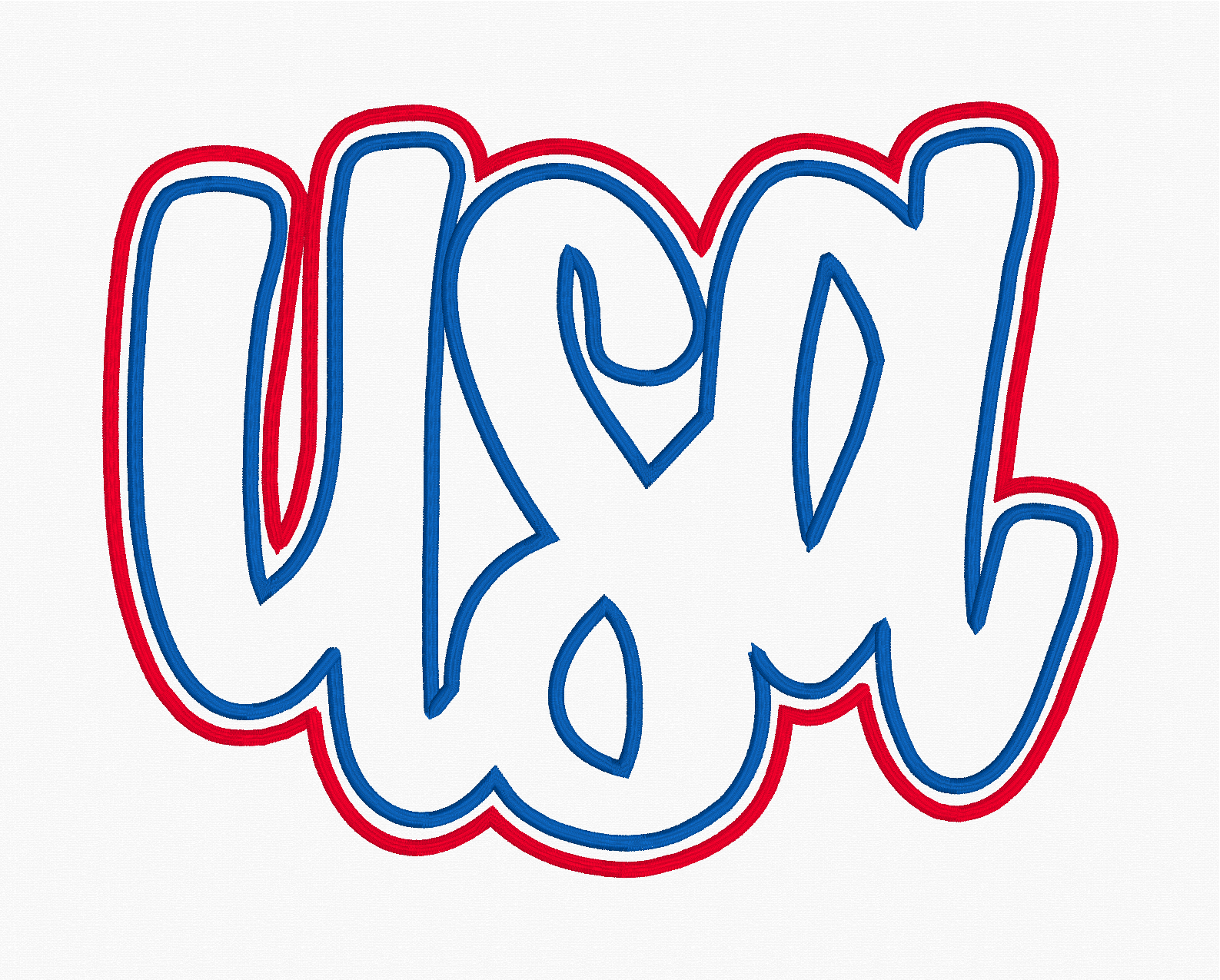 USA Script Applique Embroidery Design – KTSApparel