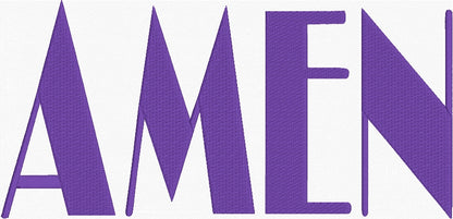 Amen Fill Stitch Embroidery Design & 10 ss Rhinestone bling Template