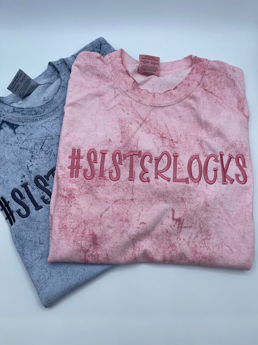 Sisterlocks Microlocs Embroidered Hashtag T-shirt