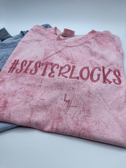 Sisterlocks Microlocs Embroidered Hashtag T-shirt