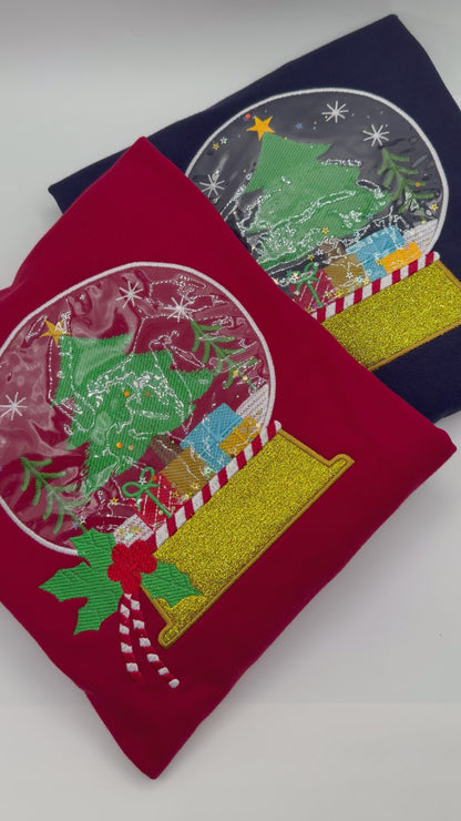 Snow Globe Appliqué Embroidery Design