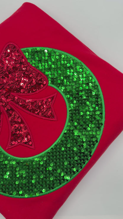 Sequin Wreath Applique Embroidery Design