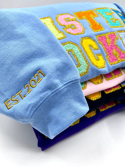 Microlocked & Sisterlocked Embroidered Crewneck