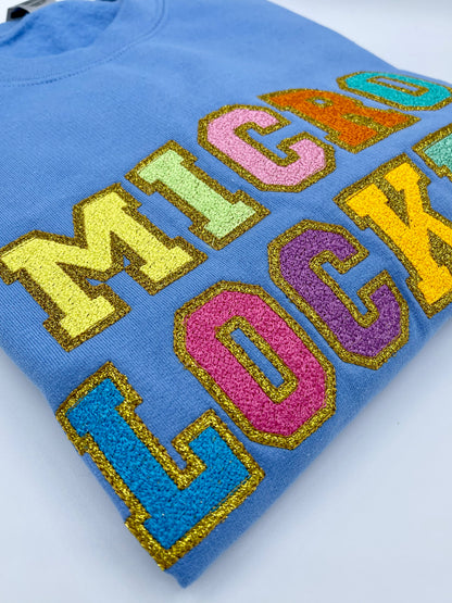 Microlocked & Sisterlocked Embroidered Crewneck